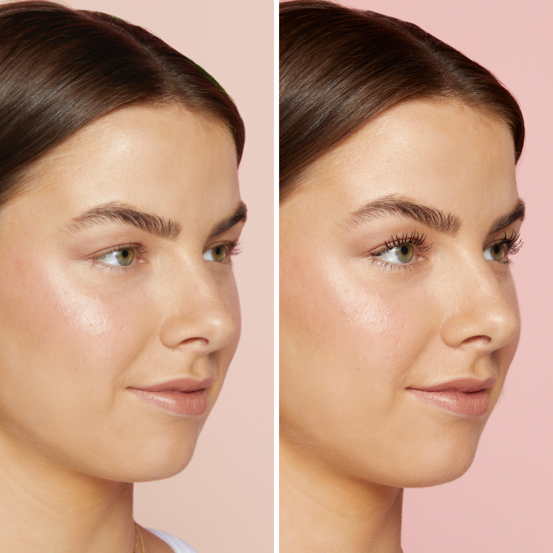 Fabulous Mascara before and after on model